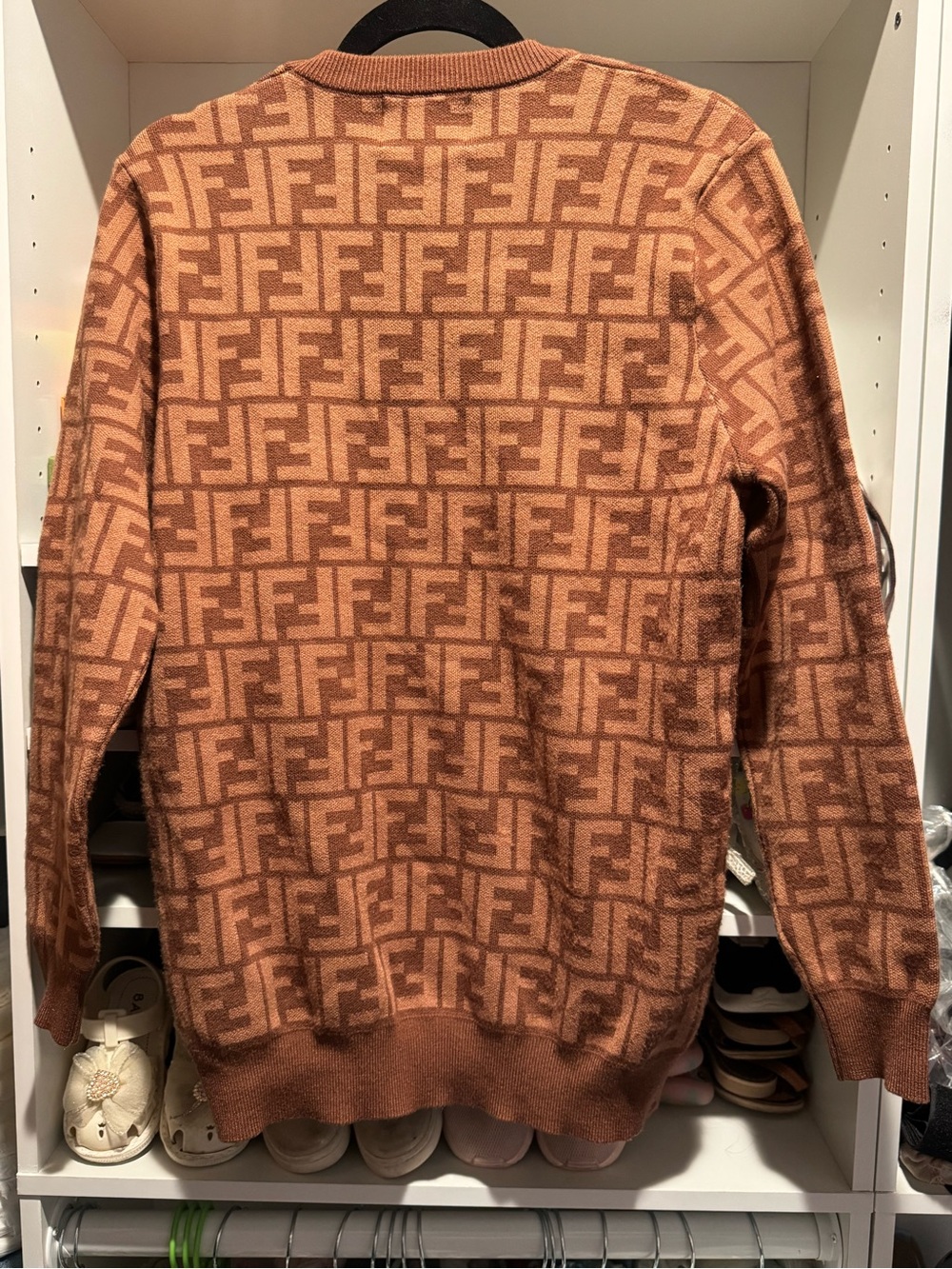 Fendi Brown/Tan Medusa Logo Crewneck Sweater - Picture 4 of 4